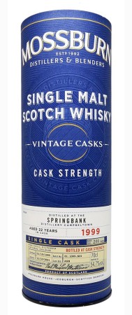 Mossburn - Springbank 22 ans - Millésime 1999 - Single Cask n° 01.1099.SC4 - 54.7%