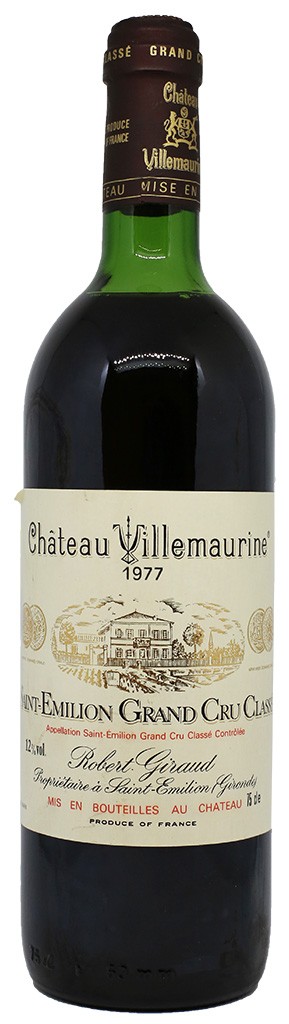 Saint Emilion-Château VILLEMAURINE 1977 - Clos des Millésimes - Rare wines  and great vintages